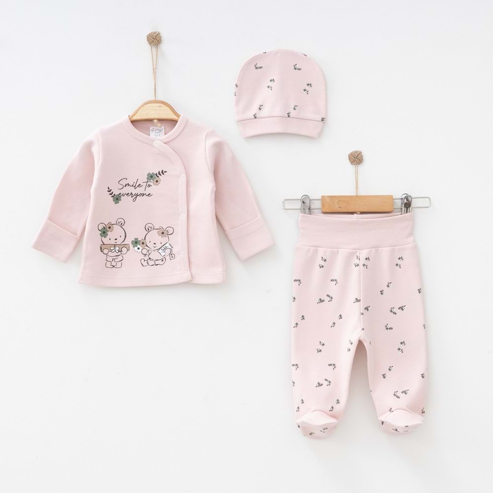 ÇİÇEK DESENLİ KIZ 3 LÜ SET