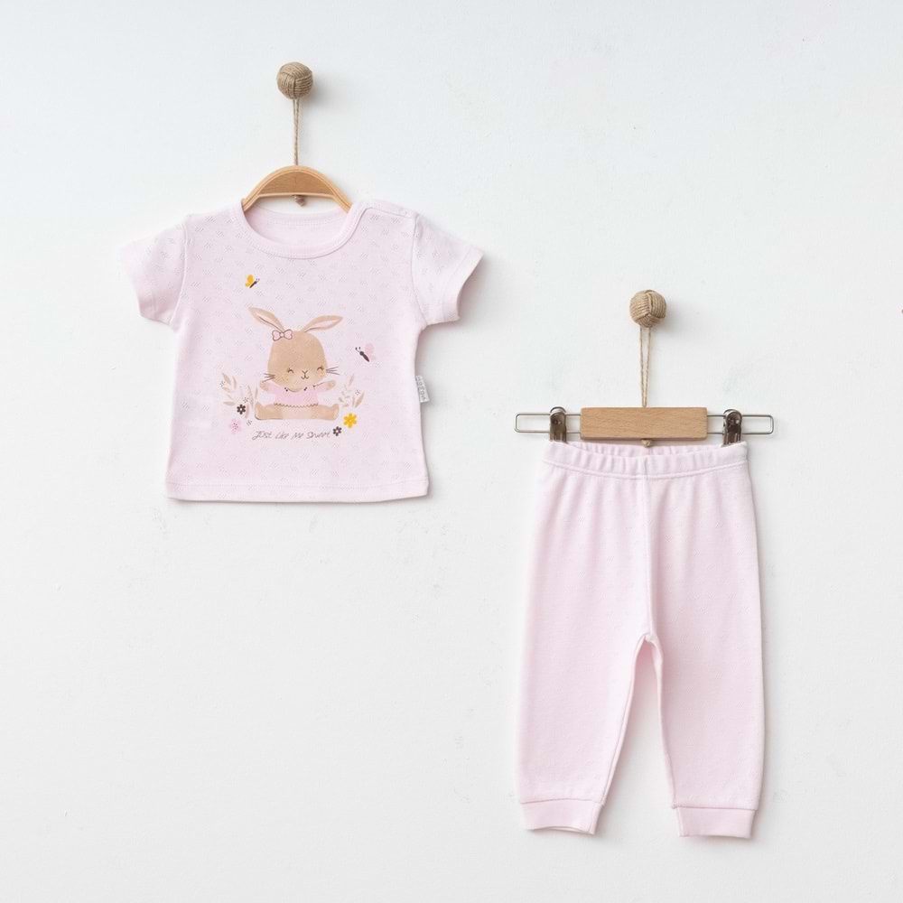 JAKARLI 2 Lİ KIZ TAKIM KLİMALI KUMAŞ % 100 PAMUK