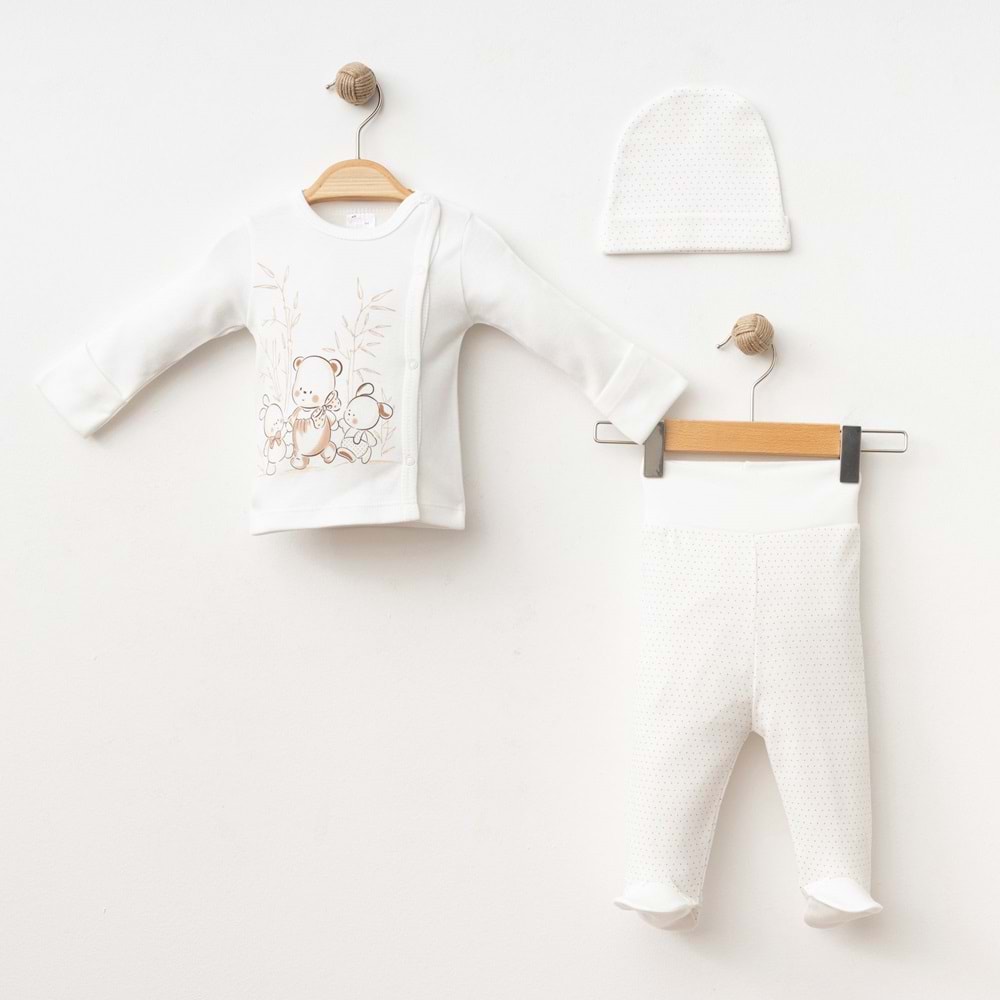 MİNİK PUAN DESENLİ 3 LÜ SET % 100 PAMUK