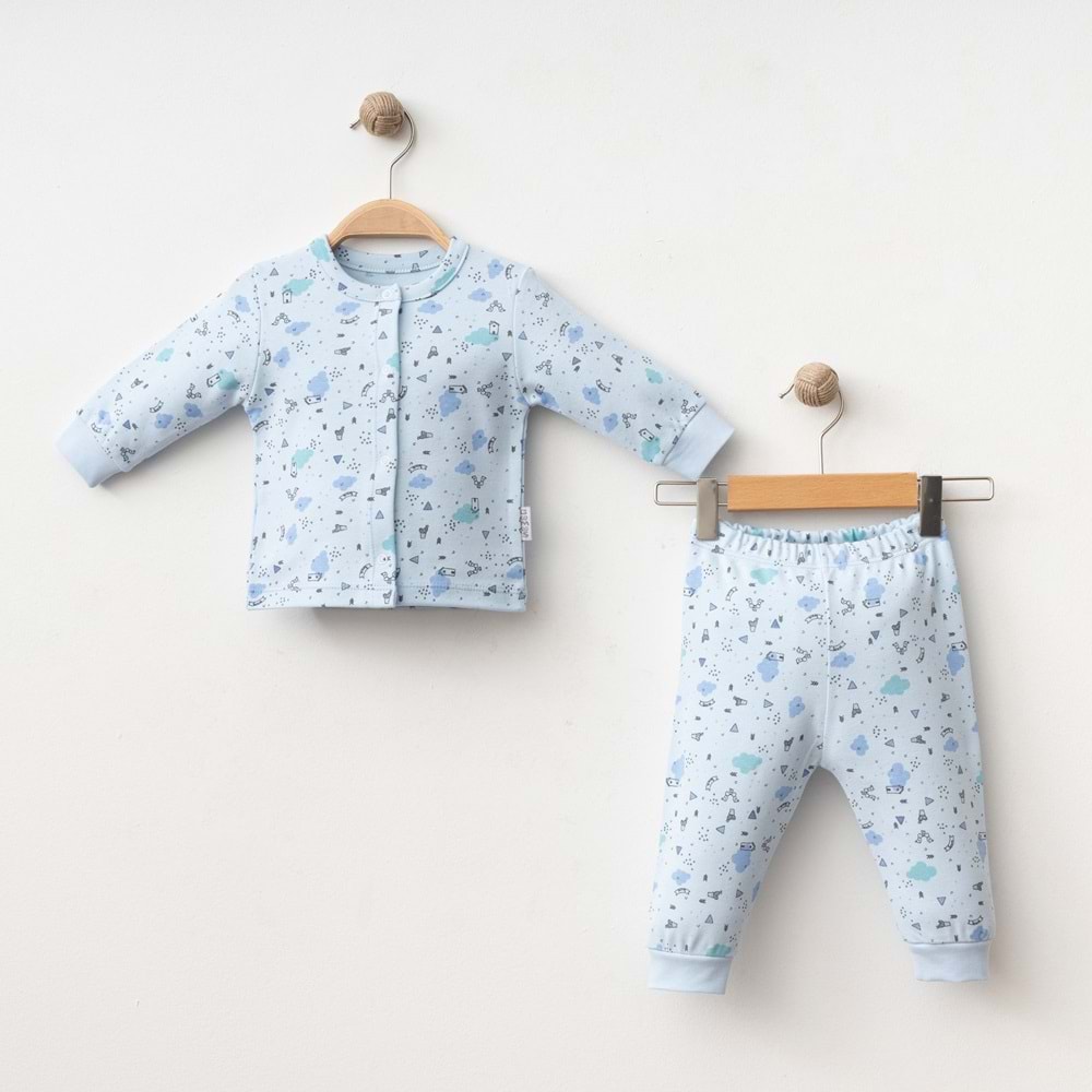 BULUT DESENLİ ÖNDEN AÇIK 2 Lİ TAKIM % 100 PAMUK