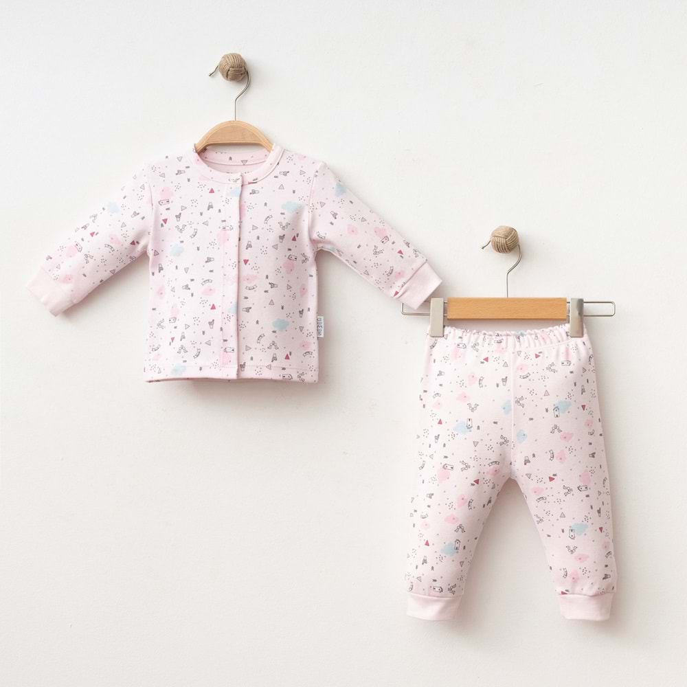 BULUT DESENLİ ÖNDEN AÇIK 2 Lİ TAKIM % 100 PAMUK