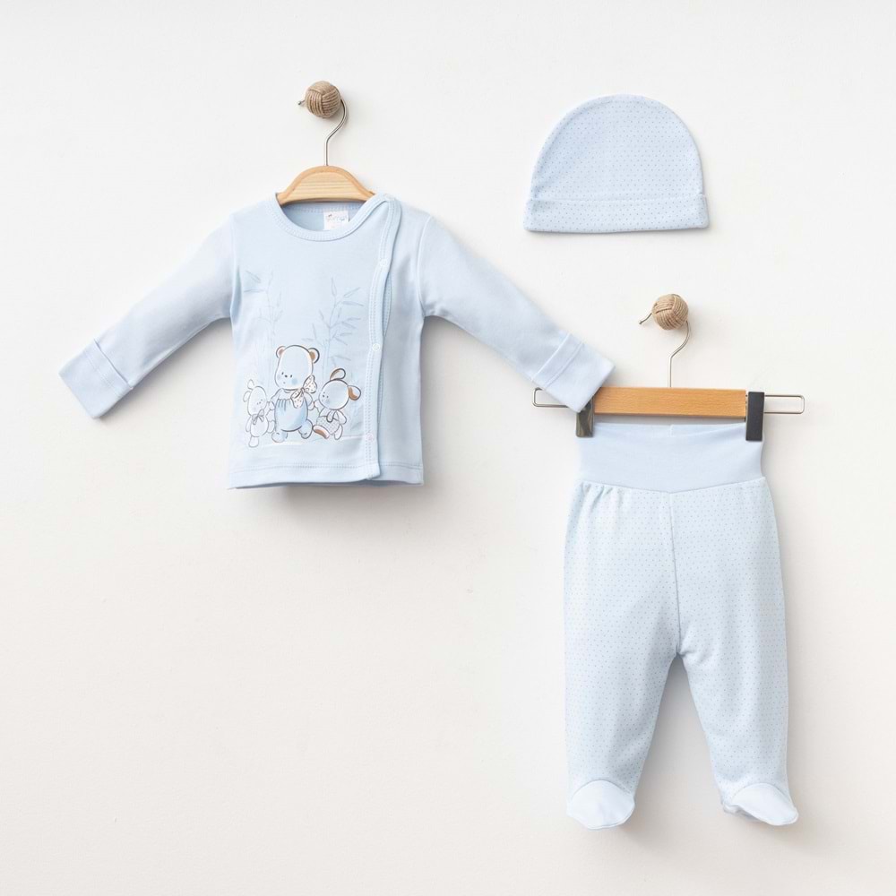 MİNİK PUAN DESENLİ 3 LÜ SET % 100 PAMUK