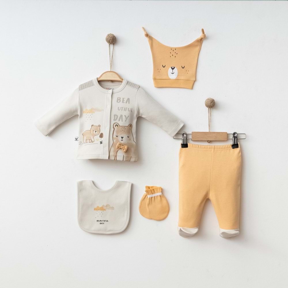 PAPYONLU AYICIK ÖNDEN AÇIK 5 Lİ SET % 100 PAMUK