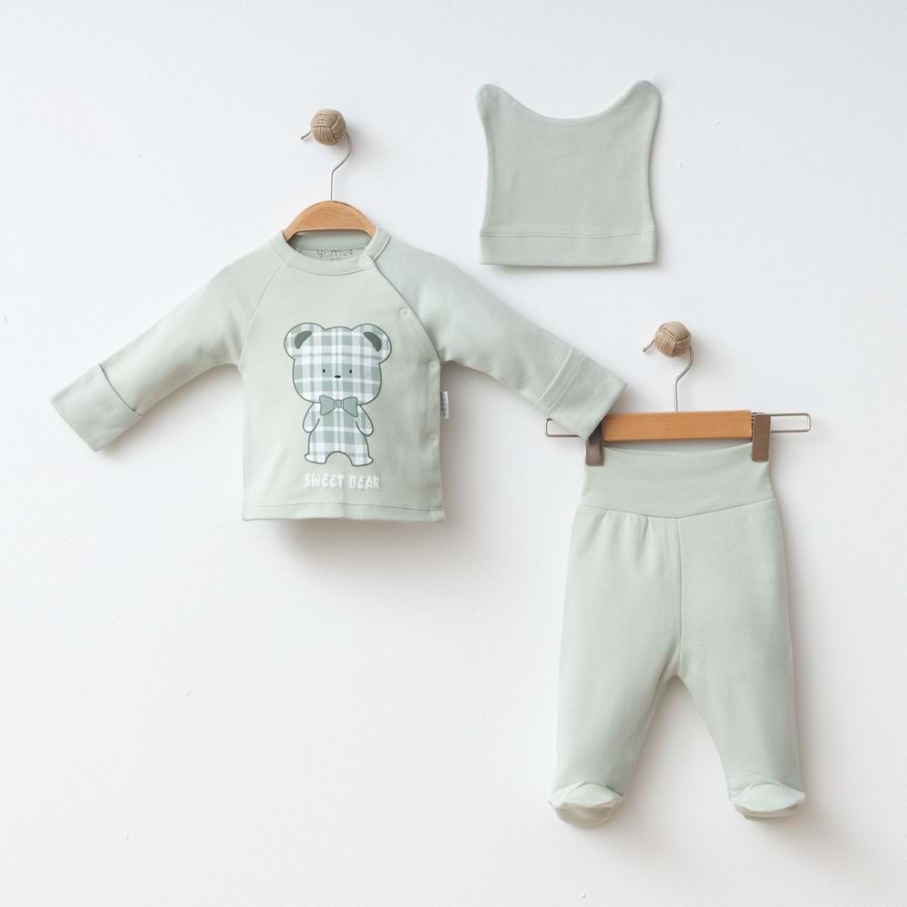 SWEET BEAR KABARTMALI 3 LÜ SET % 100 PAMUK