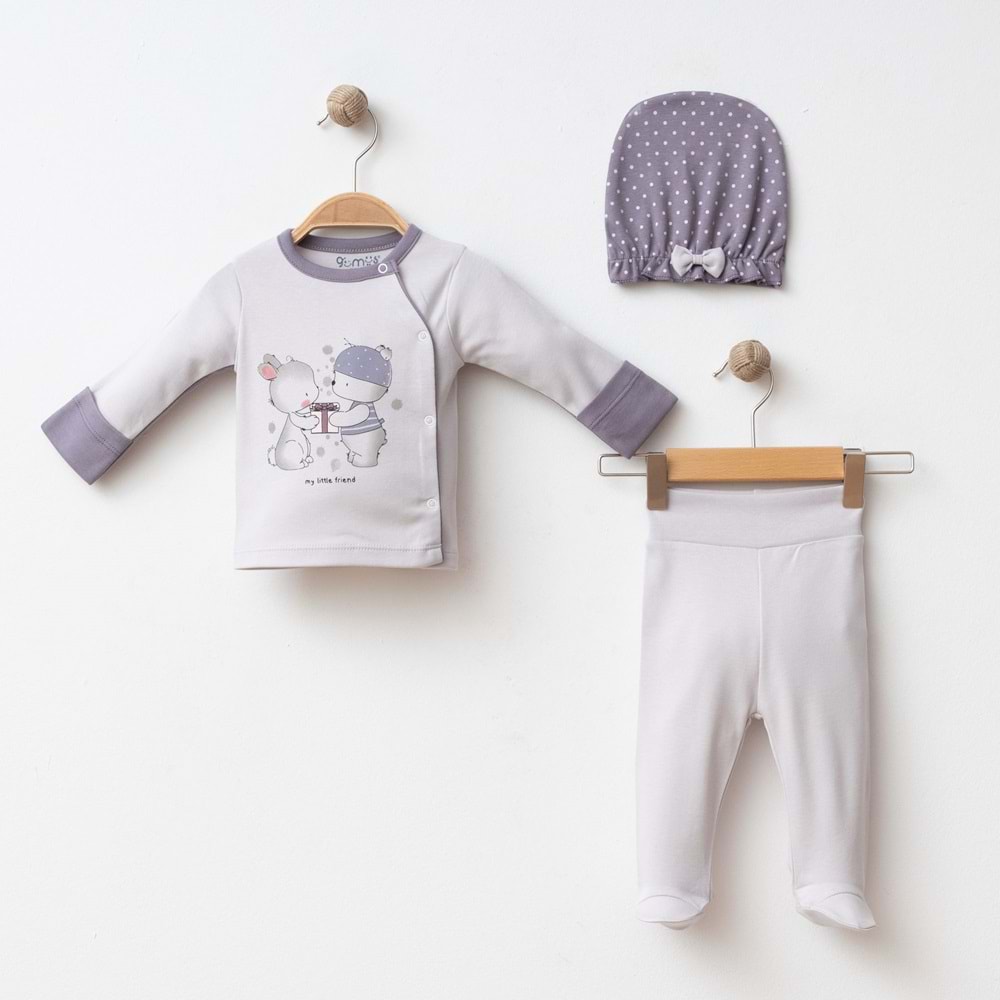 HEDİYE PAKETİ KURDELELİ 3 LÜ TAKIM % 100 PAMUK