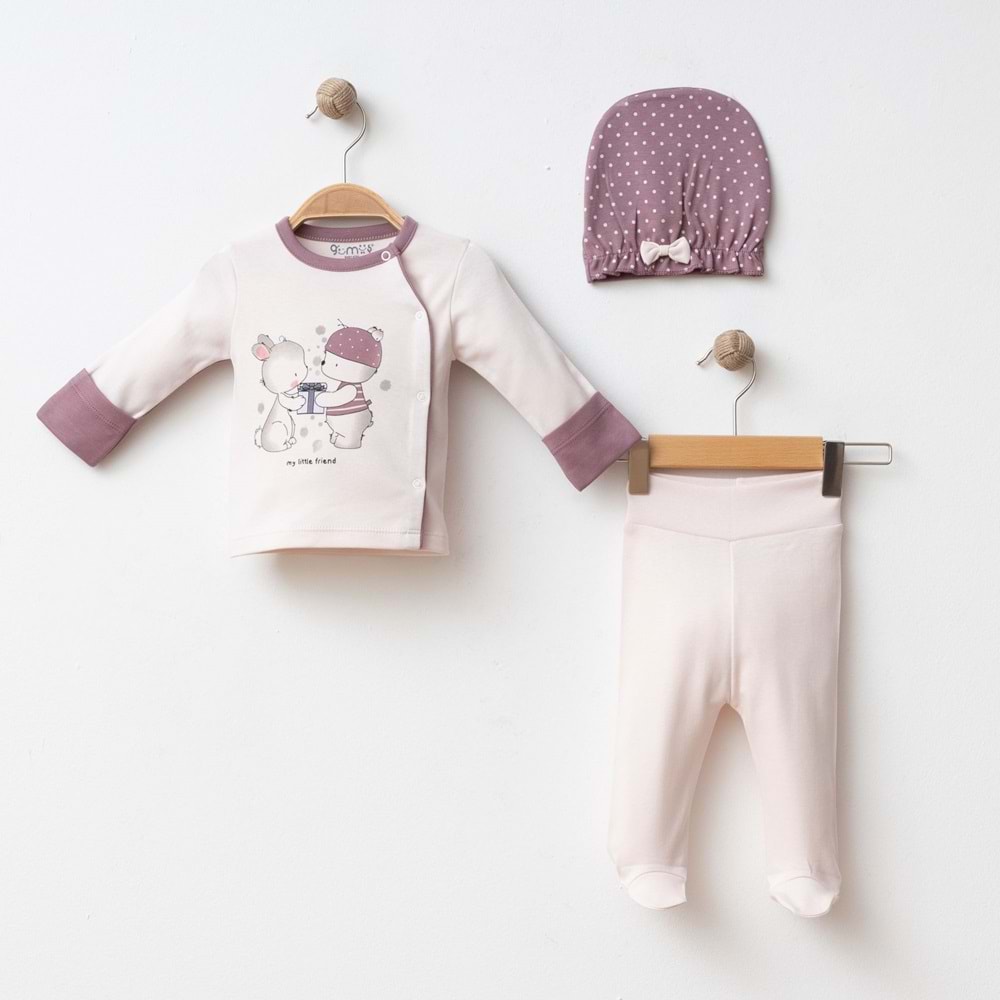 HEDİYE PAKETİ KURDELELİ 3 LÜ TAKIM % 100 PAMUK