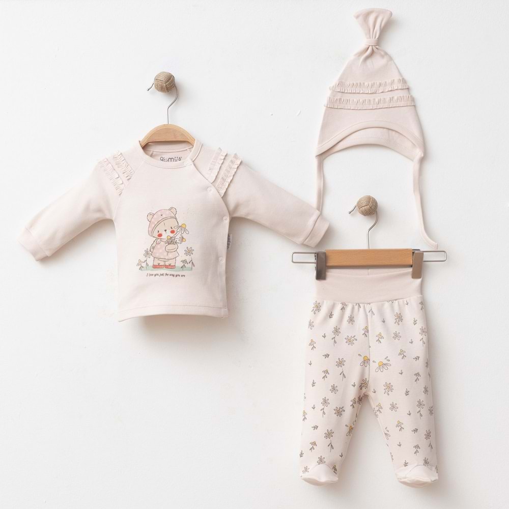 PAPATYALI FIRFIRLI 3 LÜ SET % 100 PAMUK