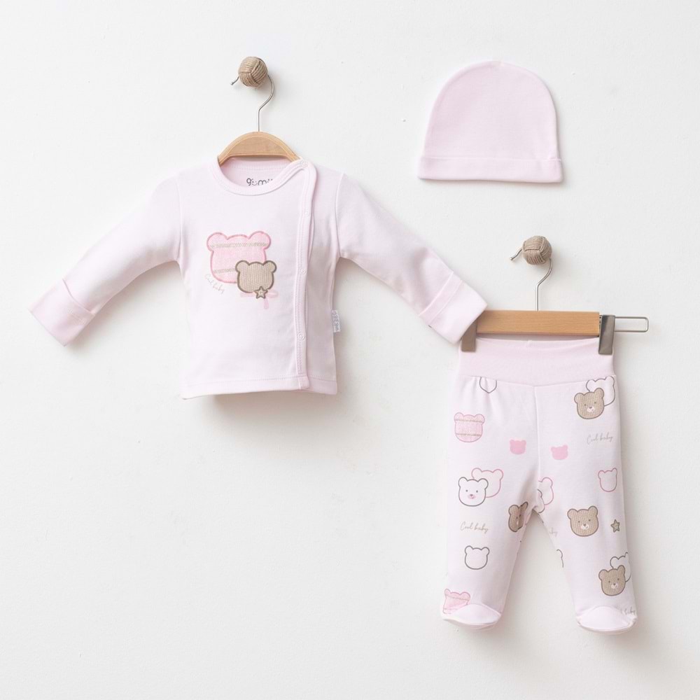 COOL BEAR AYICIK DESENLİ 3 LÜ SET % 100 PAMUK