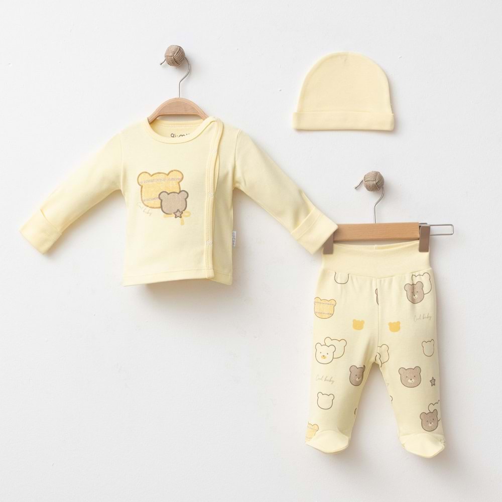 COOL BEAR AYICIK DESENLİ 3 LÜ SET % 100 PAMUK