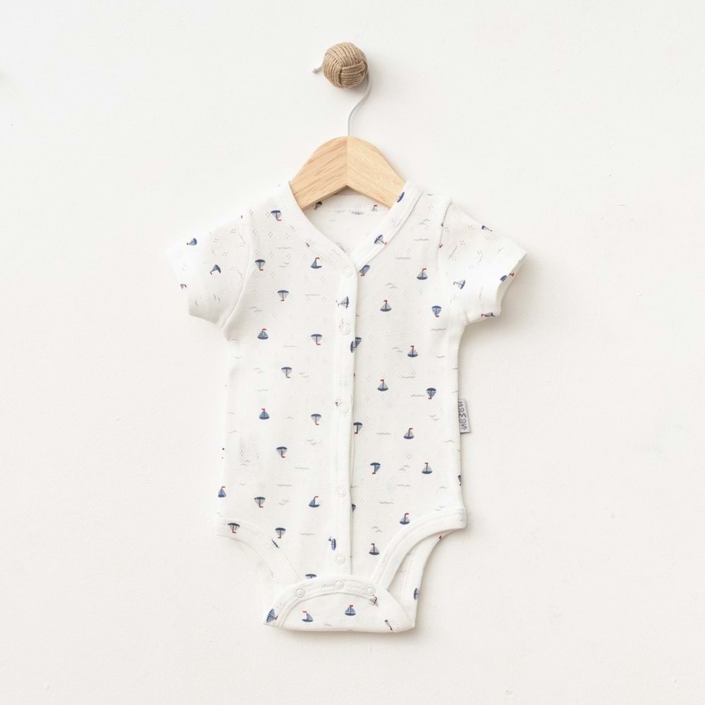 YELKEN DESENLİ KRUVAZE BADİ % 100 PAMUK