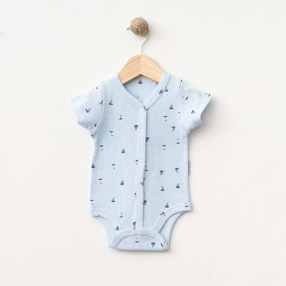 YELKEN DESENLİ KRUVAZE BADİ % 100 PAMUK