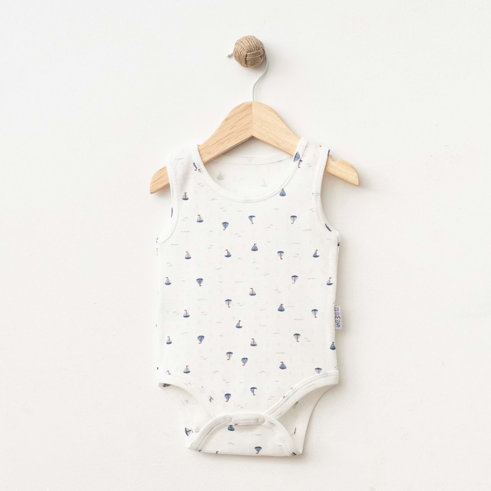 YELKEN DESENLİ JAKARLI ATLET BADİ % 100 PAMUK