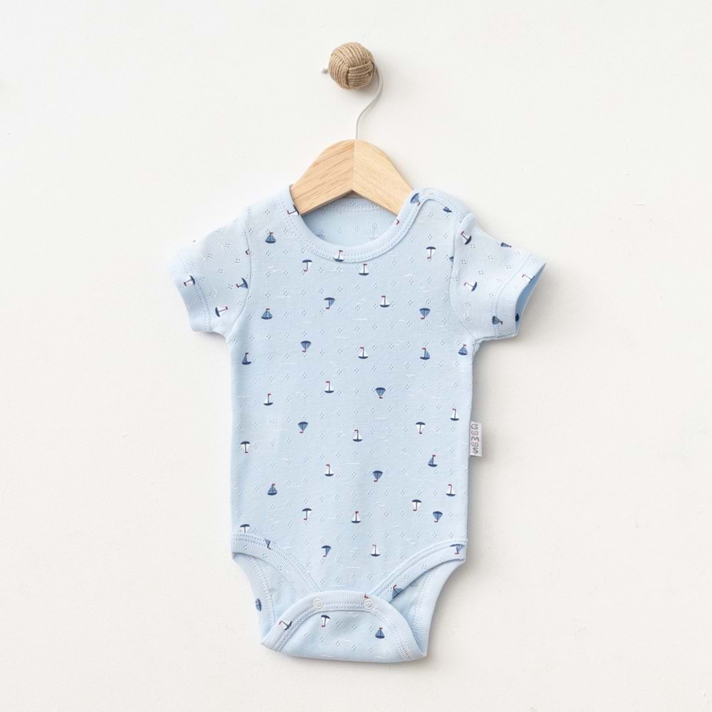 YELKEN DESENLİ JAKARLI KISA KOL BADİ % 100 PAMUK