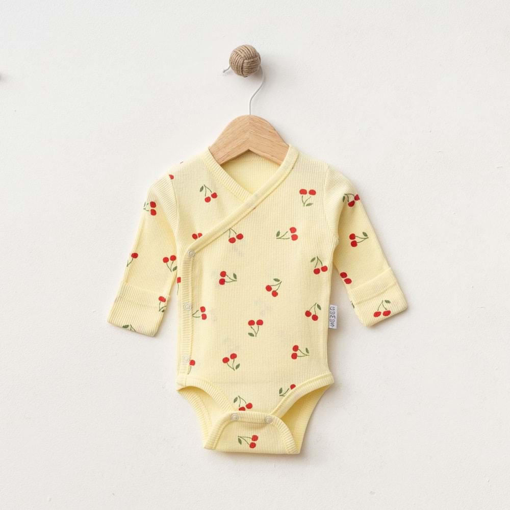 KİRAZ DESENLİ LİKRALI KRUVAZE BADİ % 100 PAMUK