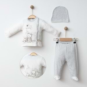 KÜÇÜK ŞEHİR DESENLİ 3 LÜ SET % 100 PAMUK