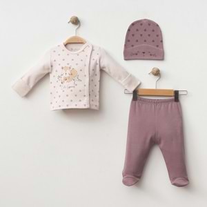 KALPLİ SİNCAP DESENLİ 3 LÜ SET % 100 PAMUK