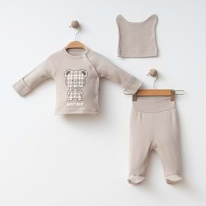 SWEET BEAR KABARTMALI 3 LÜ SET % 100 PAMUK