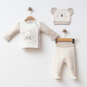 PAPYONLU KOALA DESENLİ 3 LÜ SET % 100 PAMUK