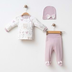 KALPLİ AYICIK KURDELELİ 3 LÜ SET % 100 PAMUK