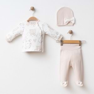 KALPLİ AYICIK KURDELELİ 3 LÜ SET % 100 PAMUK