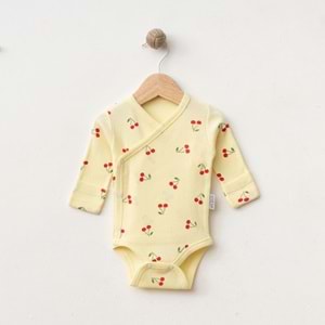 KİRAZ DESENLİ LİKRALI KRUVAZE BADİ % 100 PAMUK