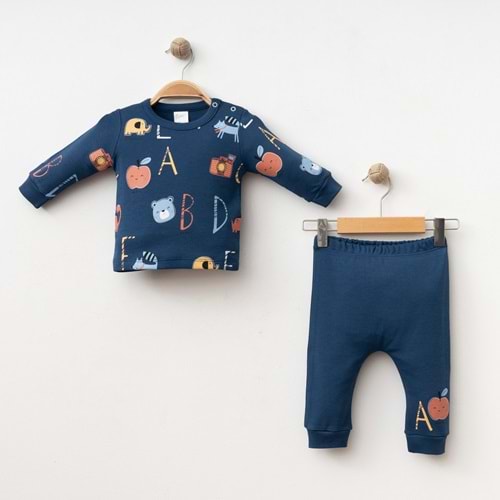 ALFABE DESENLİ 2 Lİ TAKIM % 100 PAMUK