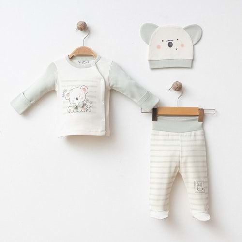 PAPYONLU KOALA DESENLİ 3 LÜ SET % 100 PAMUK