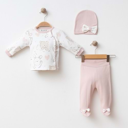 KALPLİ AYICIK KURDELELİ 3 LÜ SET % 100 PAMUK