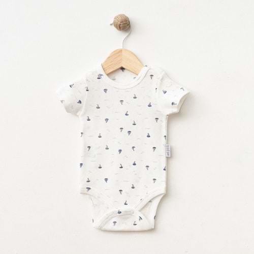 YELKEN DESENLİ JAKARLI KISA KOL BADİ % 100 PAMUK